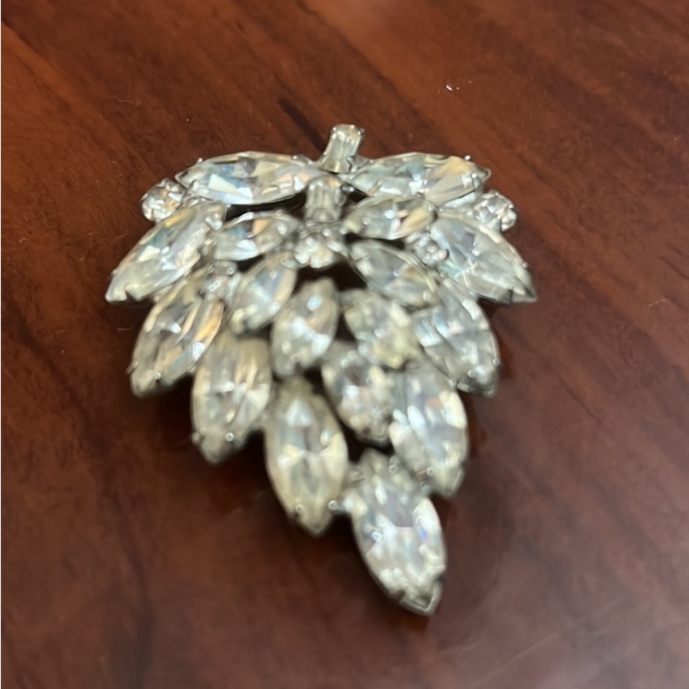 Albert Weiss Silver Rhinestone Brooch